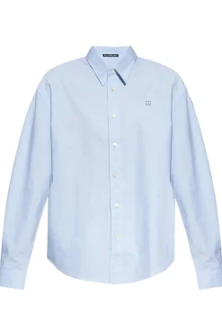 Acne Button-Up Shirt Face Skjorte Lyseblå
