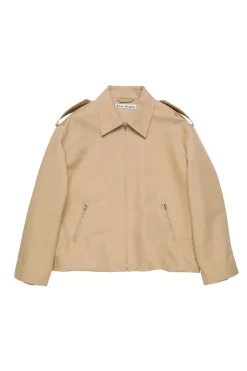 Acne Cotton Satin Jacket Jakke Beige