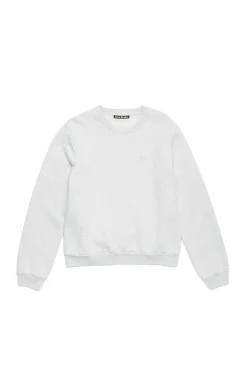 Acne Crew Neck Fleece Sweater Face Genser Lysegrå