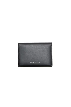 Acne Folded Leather Wallet Lommebok Sort