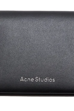 Acne Folded Leather Wallet Lommebok Sort