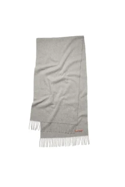 Acne Fringe Wool Scarf Skjerf Lys Grå Melert