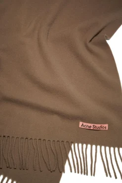 Acne Fringe Wool Scarf Skjerf Karamell