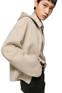 Acne Hooded Cashmere Jacket Jakke Beige