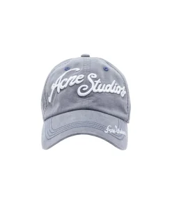 Acne Logo cap Caps Gråblå