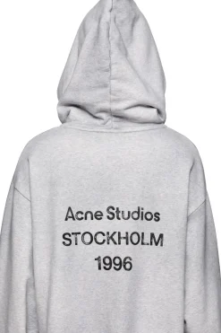 Acne Logo Hooded Sweater Genser Grå