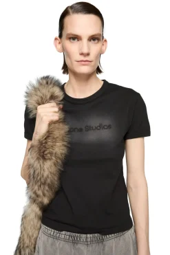 Acne Logo T-shirt - Fitted Fit T-shirt Mørkegrå