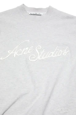 Acne Logo T-Shirt - Relaxed Fit T-shirt Lysegrå