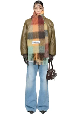 Acne MOHAIR CHECKED SCARF Skjerf Mønster