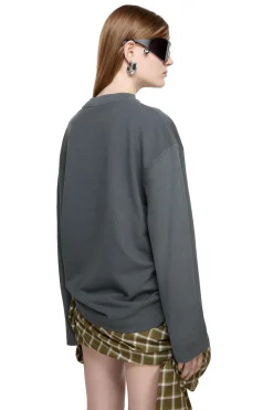 Acne T-shirt Logo - Relaxed Fit Genser Marine