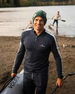 Amundsen 5Mila Half Zip Mens Stripe Genser Marine