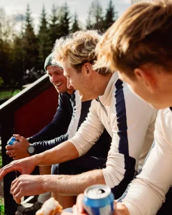 Amundsen 5Mila Half Zip Mens Genser Hvit Og Mørkeblå