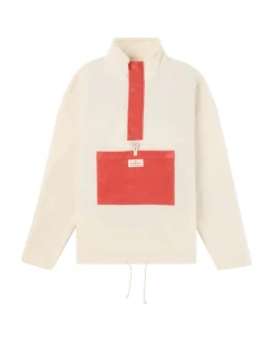 Amundsen Vagabond Cord Fleece Mens Genser Hvit Og Rød