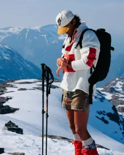 Amundsen Vagabond Cord Fleece Mens Genser Hvit Og Blå