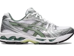 Asics GEL- KAYANO 14 White/Slate Grey Sko Grønn
