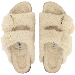 Birkenstock Arizona Big Buckle Teddy Narrow Sko Off-White
