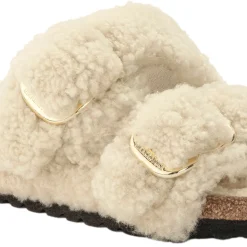 Birkenstock Arizona Big Buckle Teddy Narrow Sko Off-White