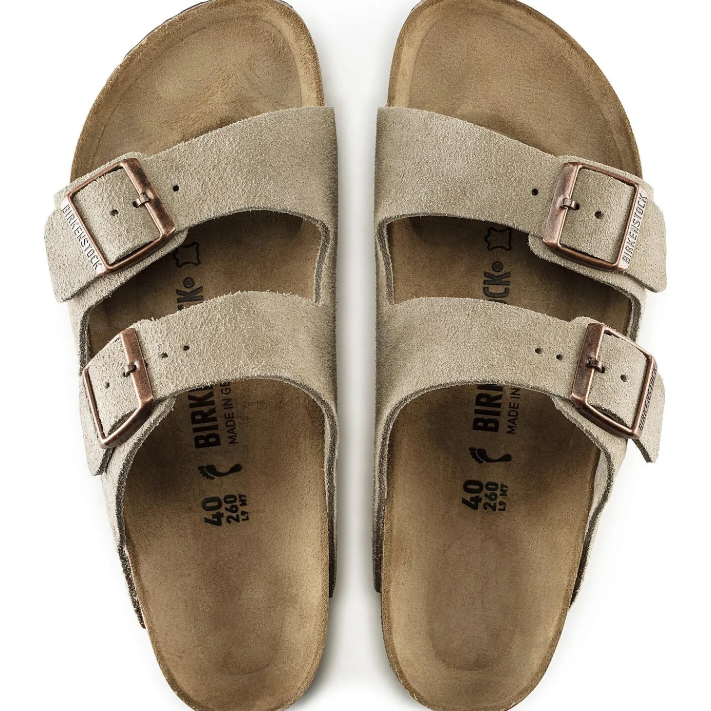 Birkenstock Arizona Suede Narrow Taupe Sko Taupe