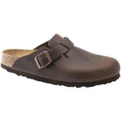 Birkenstock Boston Natural Leather Narrow Oiled Habana Sko Mørkebrun
