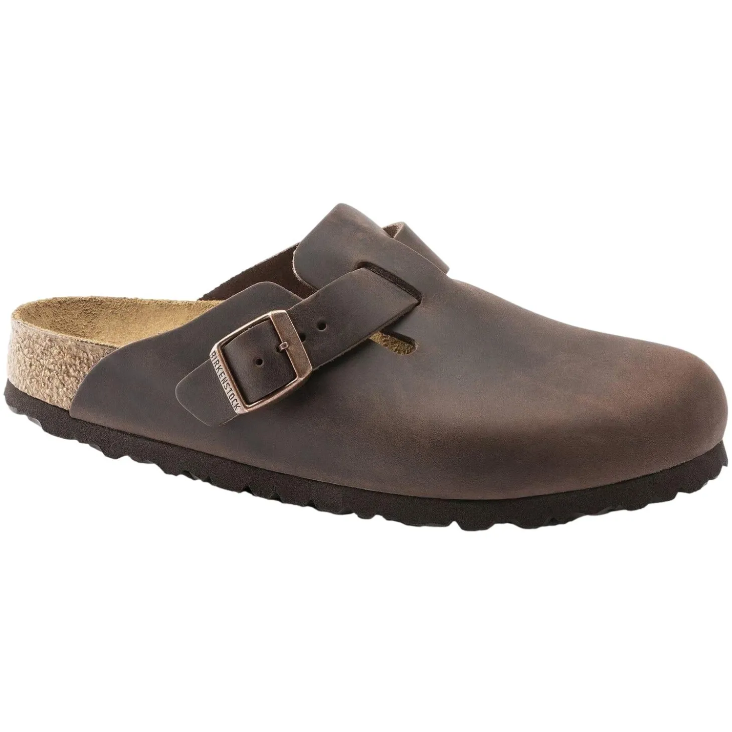 Birkenstock Boston Natural Leather Narrow Oiled Habana Sko Mørkebrun