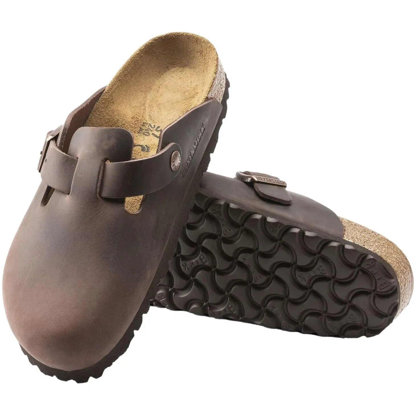 Birkenstock Boston Natural Leather Narrow Oiled Habana Sko Mørkebrun