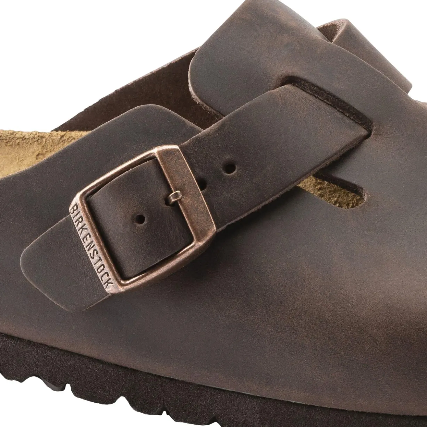 Birkenstock Boston Natural Leather Narrow Oiled Habana Sko Mørkebrun