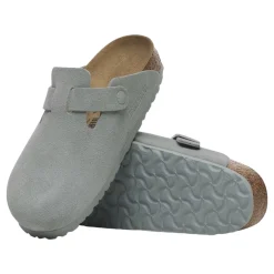 Birkenstock Boston Suede Narrow Pure Sage Sko Gråblå