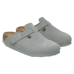 Birkenstock Boston Suede Narrow Pure Sage Sko Gråblå