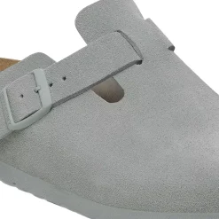 Birkenstock Boston Suede Narrow Pure Sage Sko Gråblå