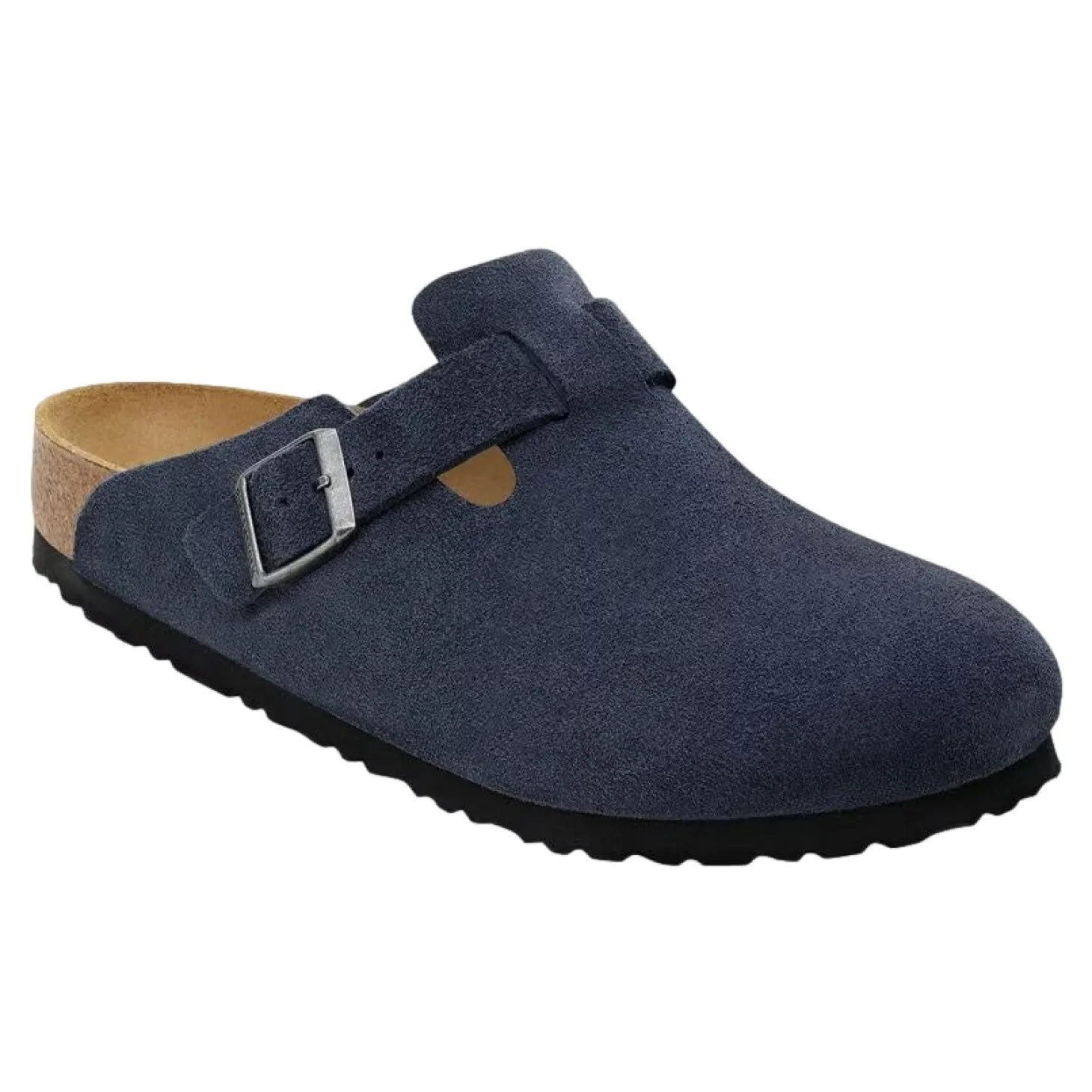 Birkenstock Boston Suede Leather Regular Sko Navy