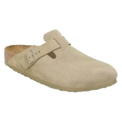 Birkenstock Boston Suede Narrow Faded Khaki Sko Khaki