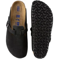 Birkenstock Boston Suede Regular Black Sko Sort