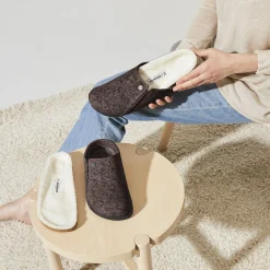 Birkenstock Zermatt Rivet Wool Felt Regular Sko Brun Melert