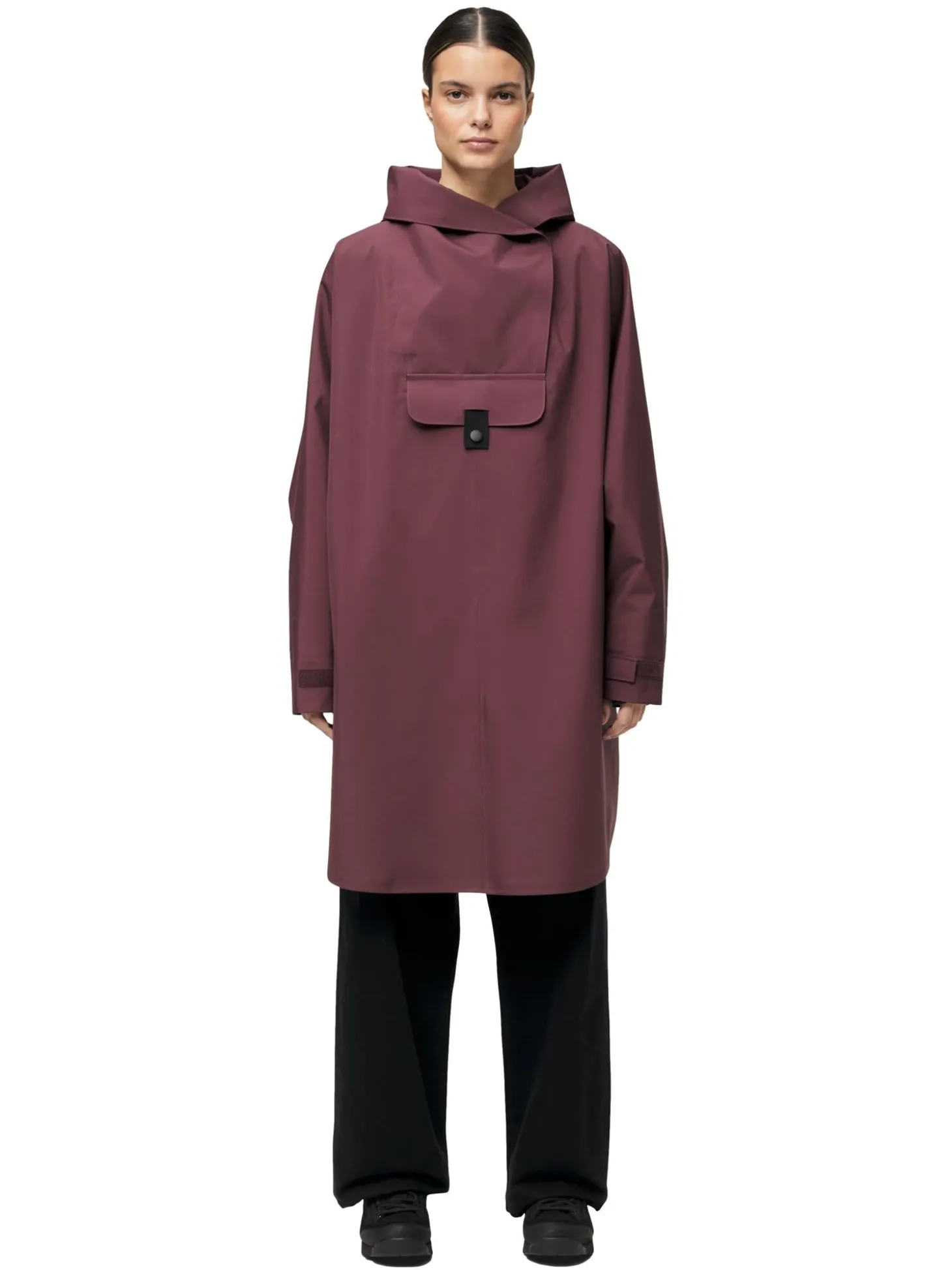 Blæst Bergen Poncho Late Dawn Jakke Vinrød