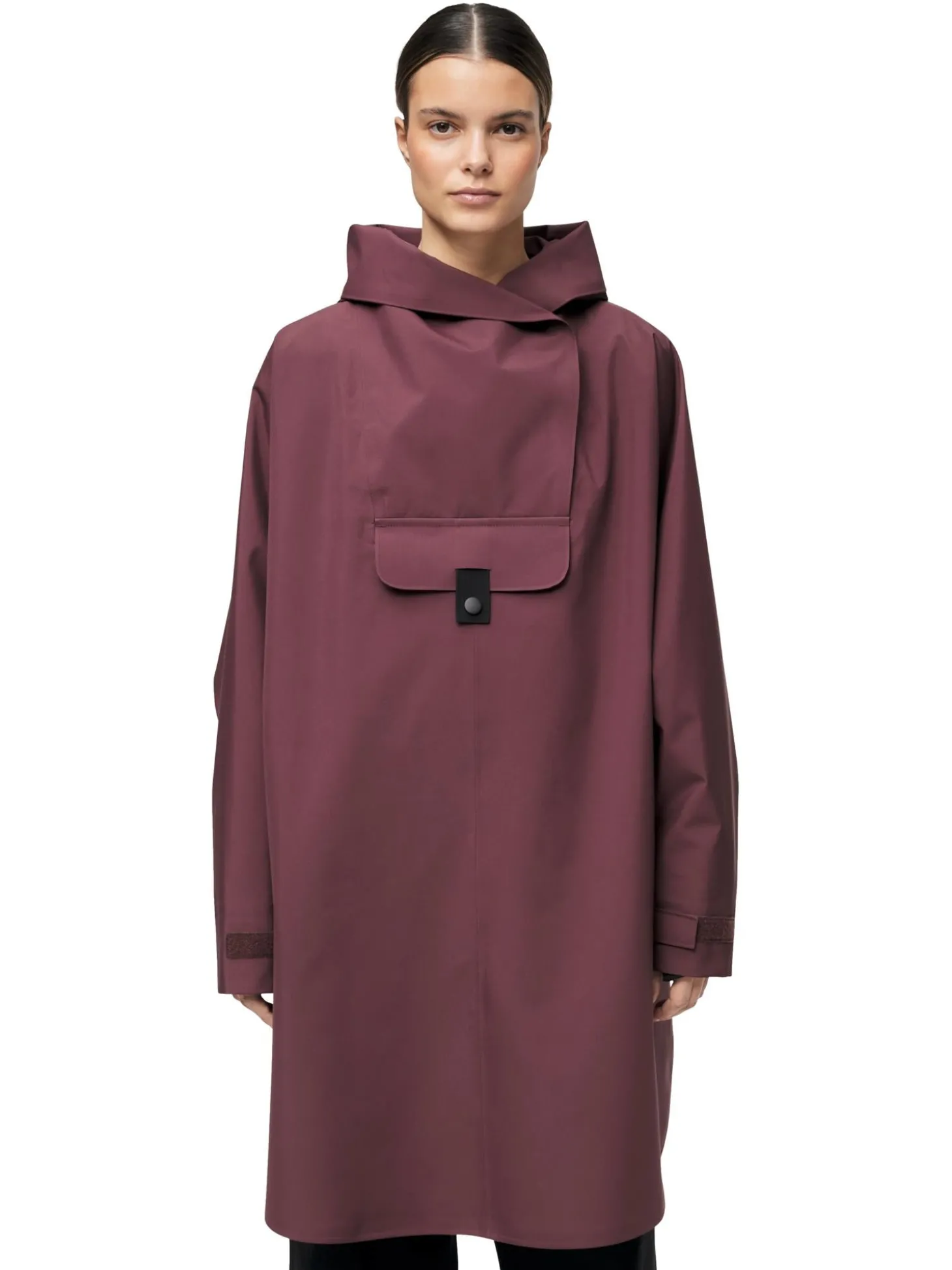 Blæst Bergen Poncho Late Dawn Jakke Vinrød