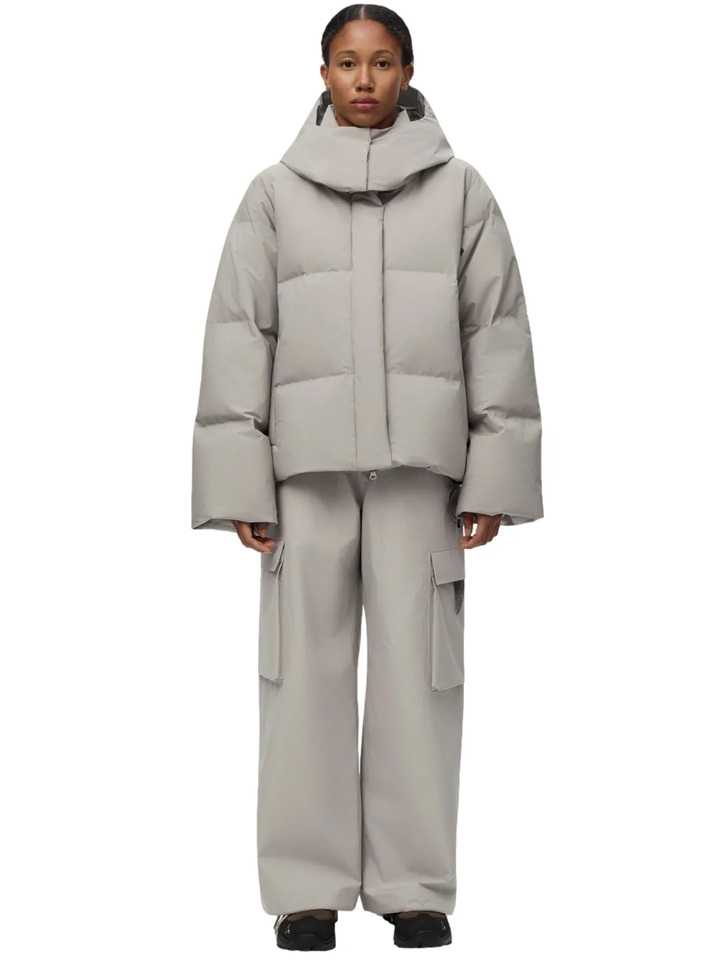 Blæst Selje Down Jacket Low Tide Jakke Beige Grå