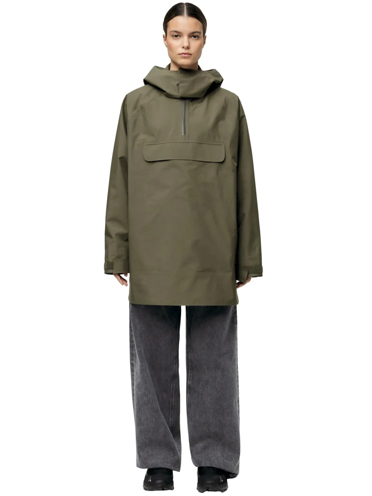 Blæst Voss Poncho Grape Leaf Jakke Oliven