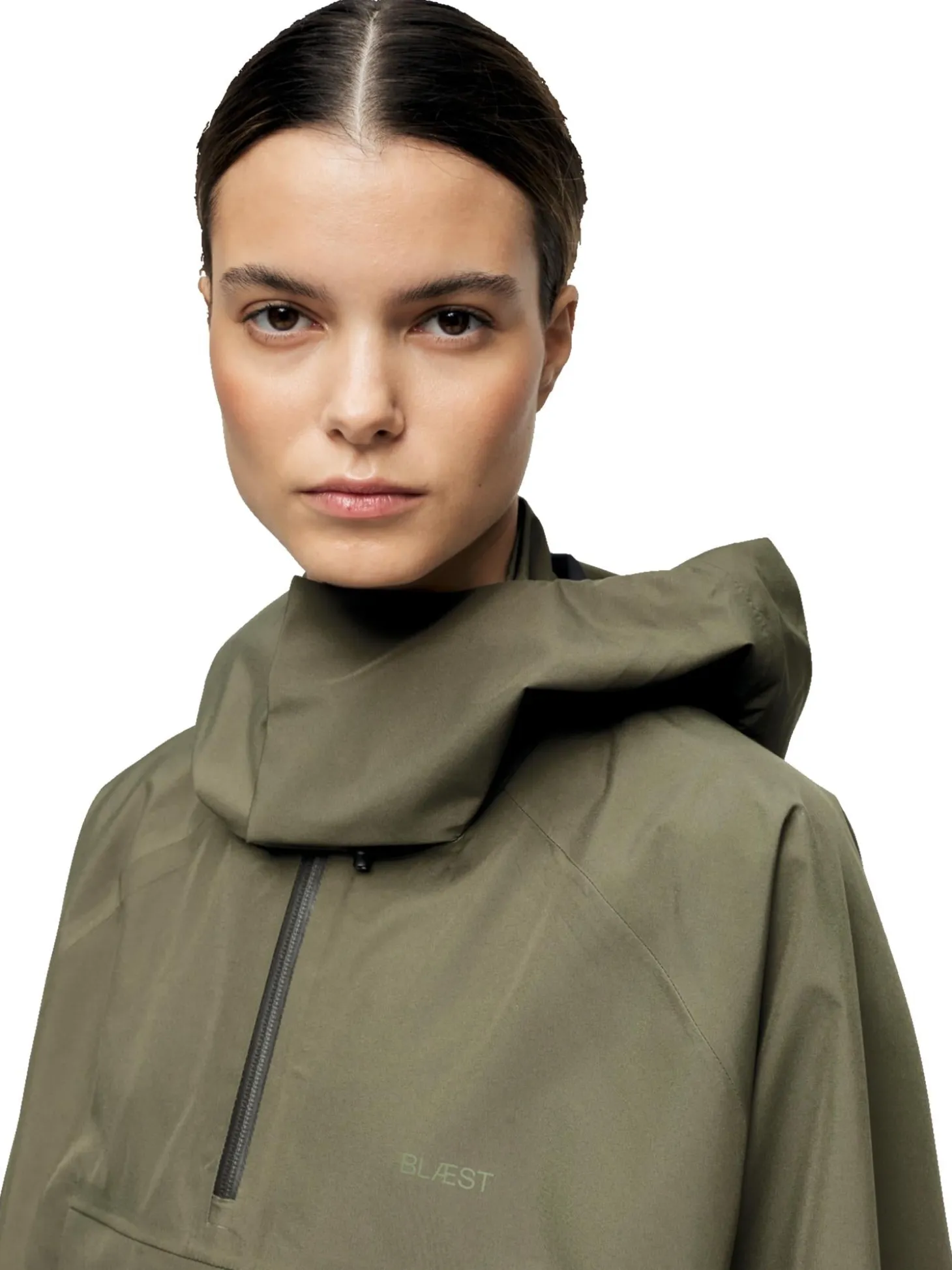 Blæst Voss Poncho Grape Leaf Jakke Oliven