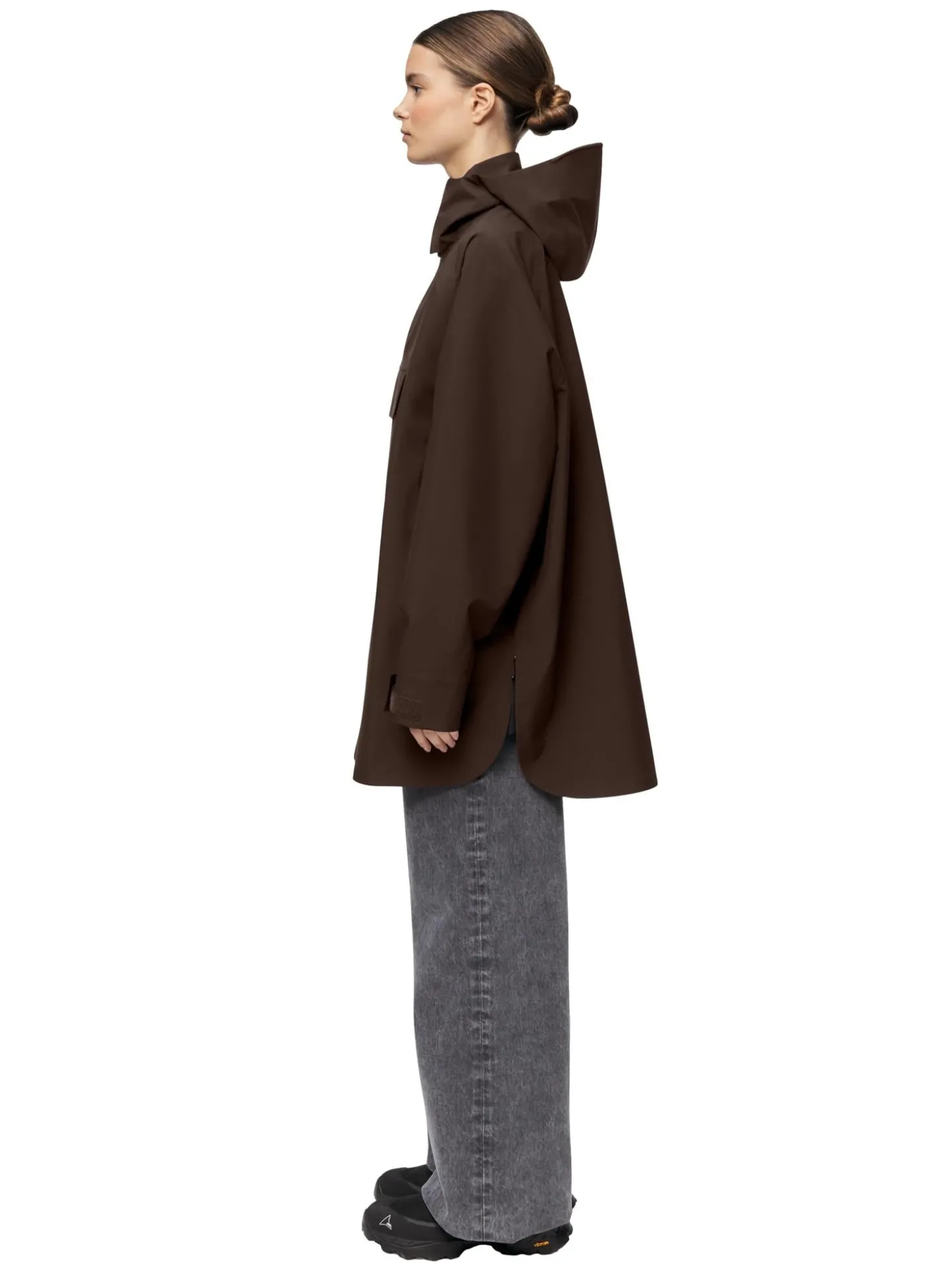 Blæst Voss Poncho Java Jakke Mørkebrun