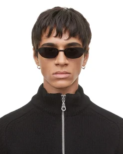 Chimi Eyewear Rimless Oval Black Solbriller Sort