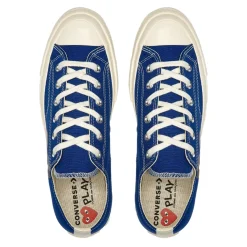 Comme des Garcons Play x Converse CDG Big Heart LOW Top Blue Sko Blå