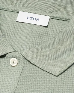 Eton Filo di Scozia Solid Piqué T-shirt Lysegrønn