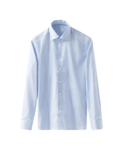 Eton Fine Stripe Signature Twill Shirt Skjorte Lyseblå Striper