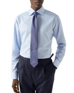 Eton Fine Stripe Signature Twill Shirt Skjorte Lyseblå Striper