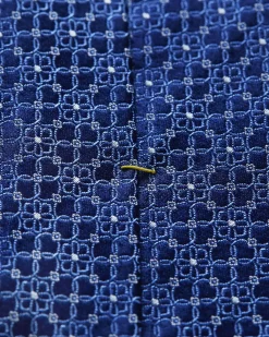 Eton Floral Silk Tie Slips Blå Mønster