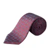 Eton Medallion Woven Silk Tie Slips Rødt Mønster