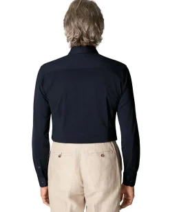 Eton Navy Four-Way Stretch Shirt Skjorte Marine