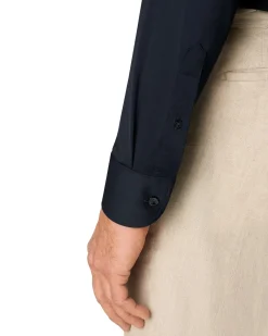 Eton Navy Four-Way Stretch Shirt Skjorte Marine