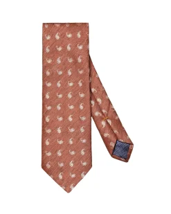 Eton Paisley Silk Linen Tie Slips Rød