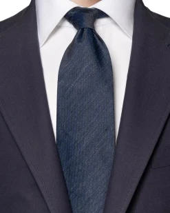 Eton Silk Linen Tie Slips Marine